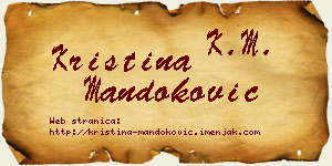 Kristina Mandoković vizit kartica